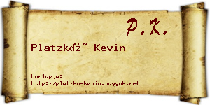 Platzkó Kevin névjegykártya